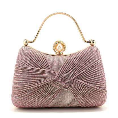 Stylish Pink Bow Design Women’s Elegant  Clutch Evening Bag