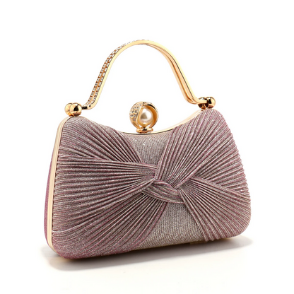 Stylish Pink Bow Design Women’s Elegant  Clutch Evening Bag
