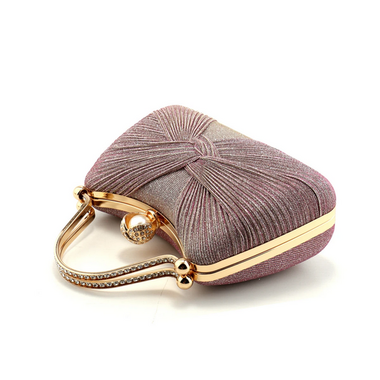 Stylish Pink Bow Design Women’s Elegant  Clutch Evening Bag