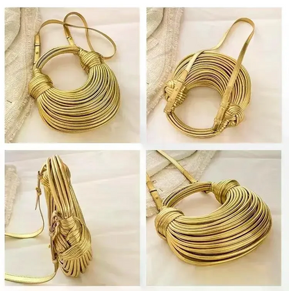 Chic Handwoven Rope Knotted Hobo Bag