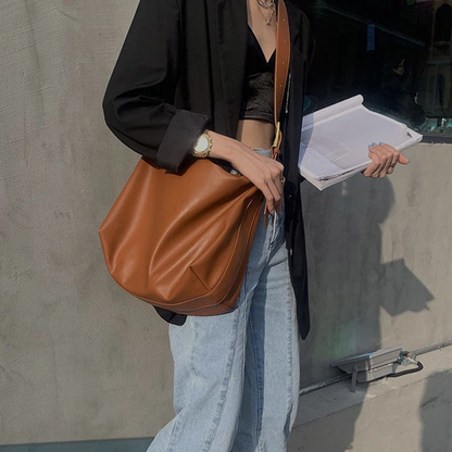 Women’s Leather Boston Shoulder Bag Fashion Casual Tote