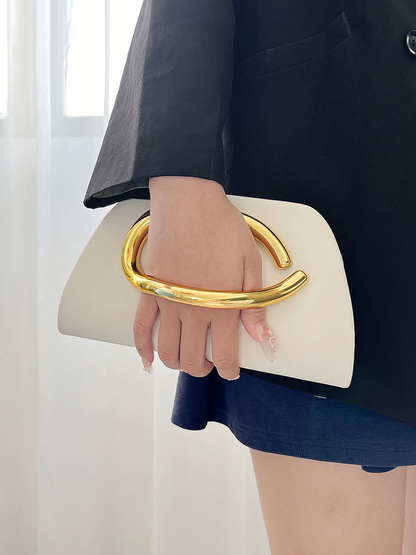 Women’s Fashion Box Clutch with Gold Buckle