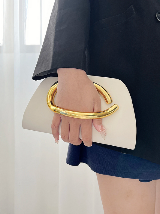 Women’s Fashion Box Clutch with Gold Buckle