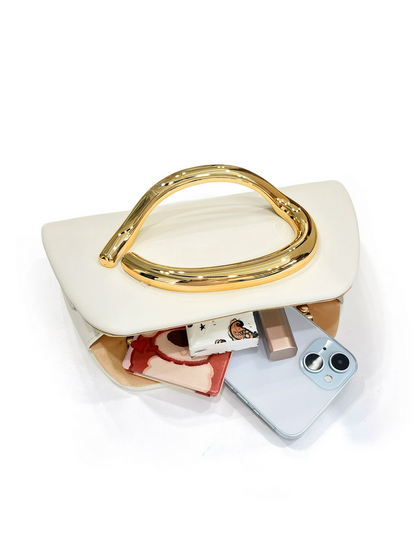 Women’s Fashion Box Clutch with Gold Buckle