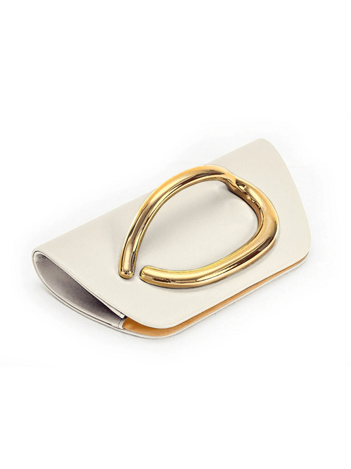 Women’s Fashion Box Clutch with Gold Buckle