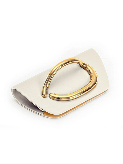 Women’s Fashion Box Clutch with Gold Buckle