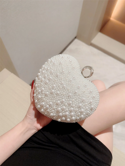 Luxury Pearl Clutch Purse with Chain