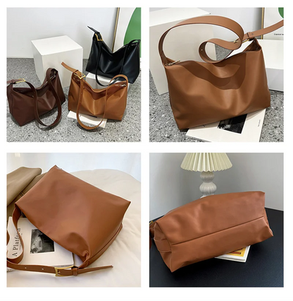 Vintage Pillow Design PU Leather Boston Bag Women’s Handbag