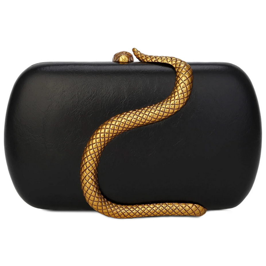 Designer Snake Pattern Metal Evening Bag Women’s Party Purse