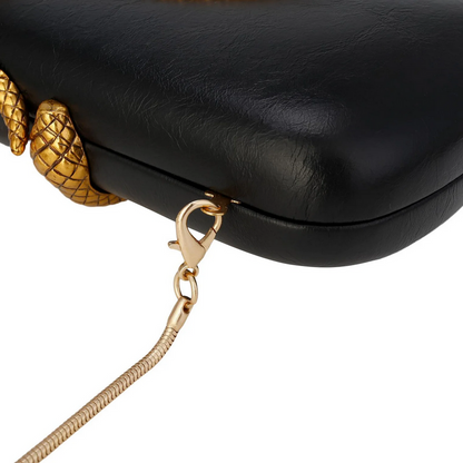 Designer Snake Pattern Metal Evening Bag Women’s Party Purse