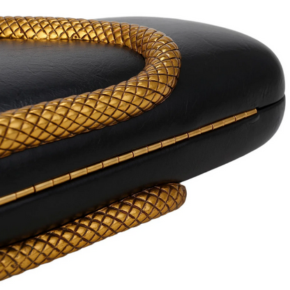 Designer Snake Pattern Metal Evening Bag Women’s Party Purse
