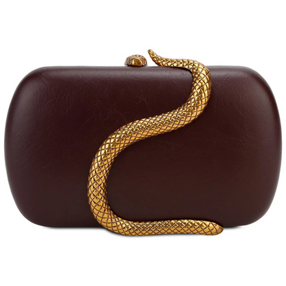 Designer Snake Pattern Metal Evening Bag Women’s Party Purse