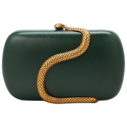 Designer Snake Pattern Metal Evening Bag Women’s Party Purse