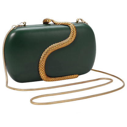 Designer Snake Pattern Metal Evening Bag Women’s Party Purse