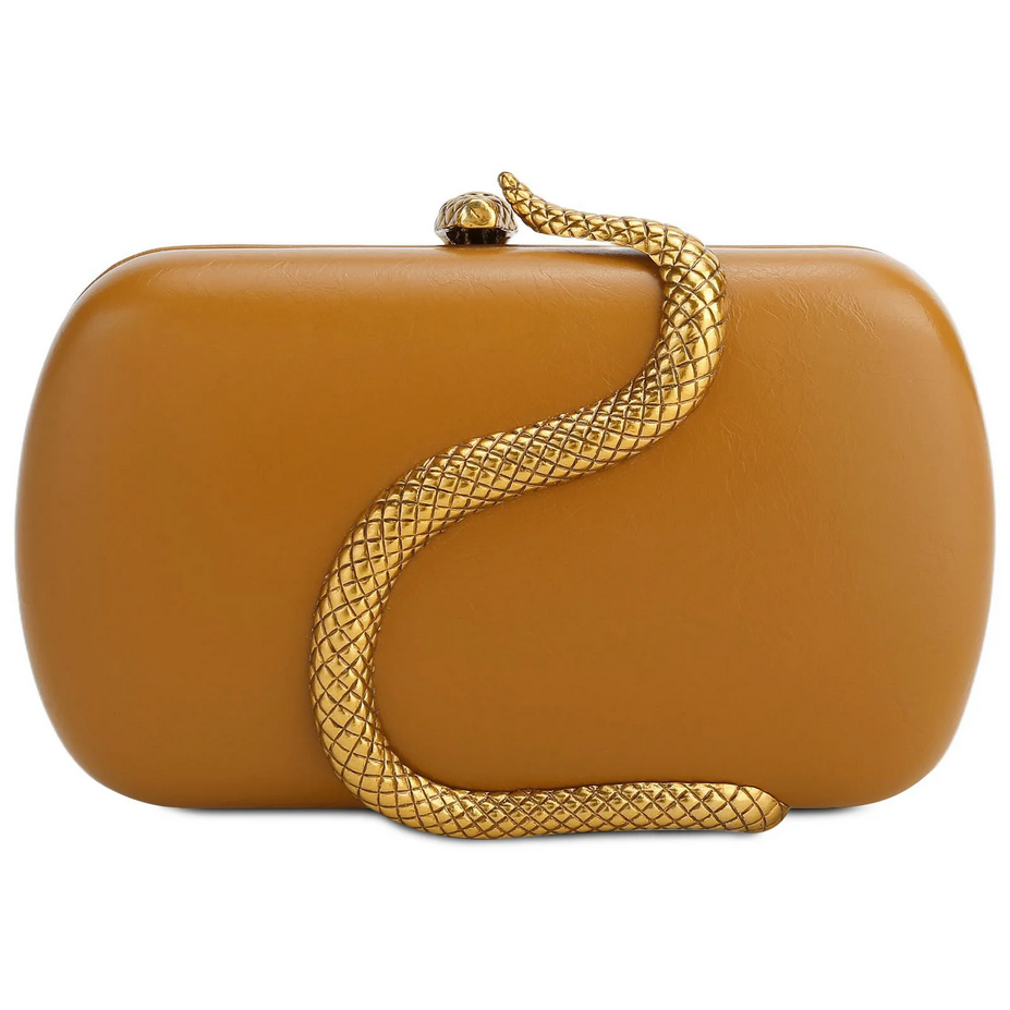 Designer Snake Pattern Metal Evening Bag Women’s Party Purse