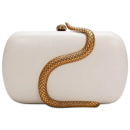 Designer Snake Pattern Metal Evening Bag Women’s Party Purse