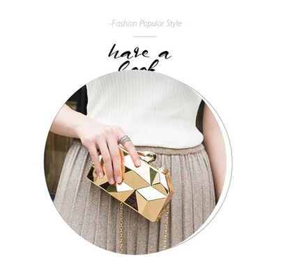 Fashion Geometric Crossbody Bag Mini Clutch Purse for Weddings & Parties