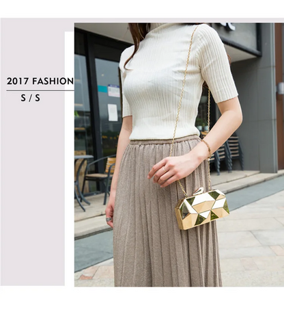Fashion Geometric Crossbody Bag Mini Clutch Purse for Weddings & Parties