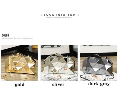 Fashion Geometric Crossbody Bag Mini Clutch Purse for Weddings & Parties