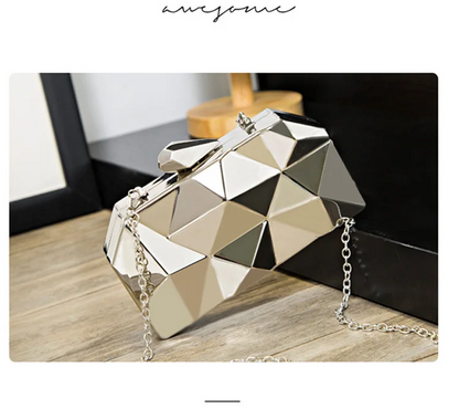 Fashion Geometric Crossbody Bag Mini Clutch Purse for Weddings & Parties