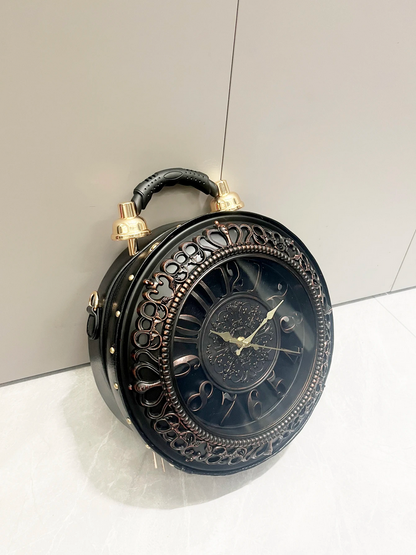 Clock-Shaped Leather Shoulder Bag  Unique Women’s Fashion Handbag