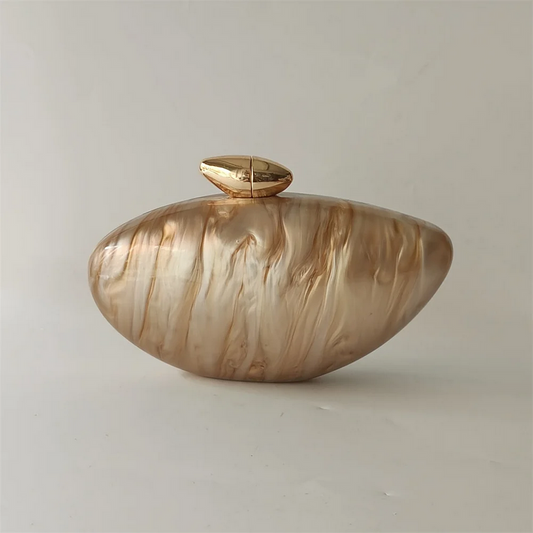 Luxury Shell Pearl Marble Clutch Bag