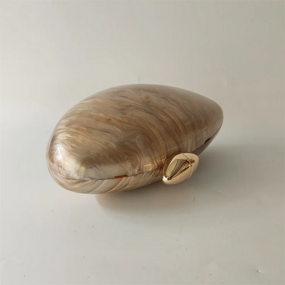 Luxury Shell Pearl Marble Clutch Bag
