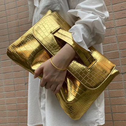 Luxury Crocodile Embossed PU Leather Shoulder Bag
