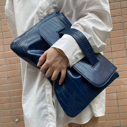 Luxury Crocodile Embossed PU Leather Shoulder Bag