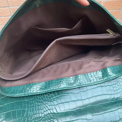 Luxury Crocodile Embossed PU Leather Shoulder Bag