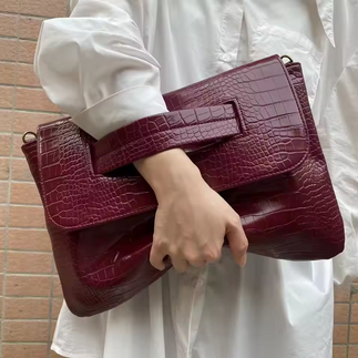 Luxury Crocodile Embossed PU Leather Shoulder Bag