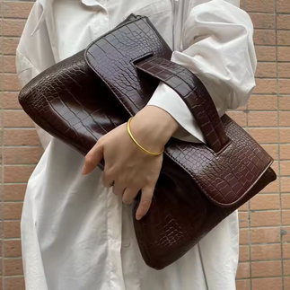 Luxury Crocodile Embossed PU Leather Shoulder Bag