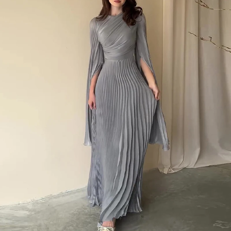 Women’s High Waisted Flared Sleeve Formal Evening Dress