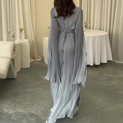 Women’s High Waisted Flared Sleeve Formal Evening Dress