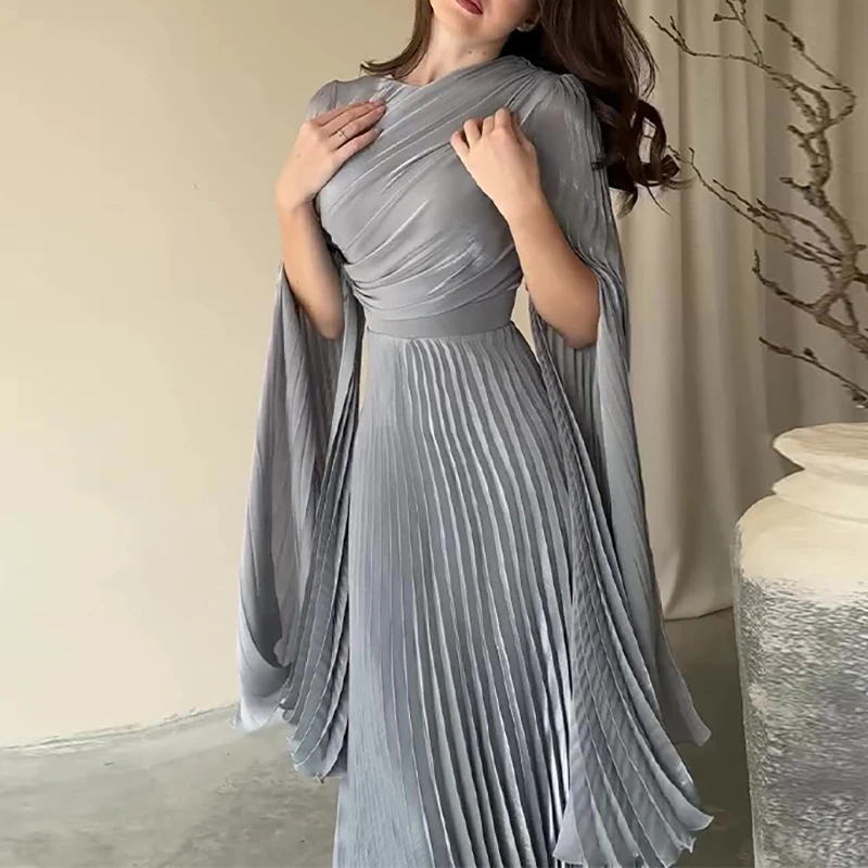 Women’s High Waisted Flared Sleeve Formal Evening Dress