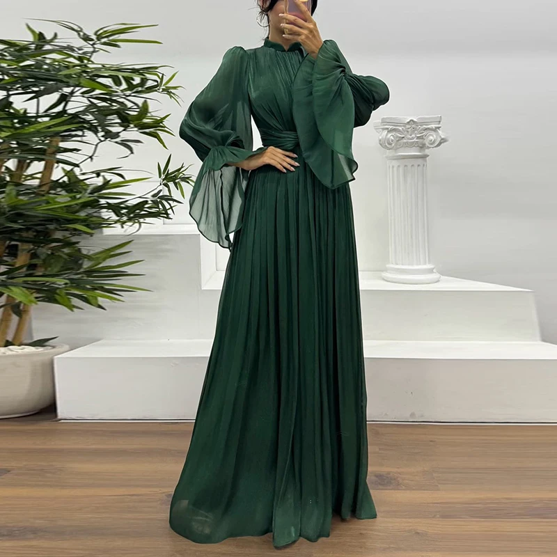 Women’s High Waist Casual Flare Sleeve Dress