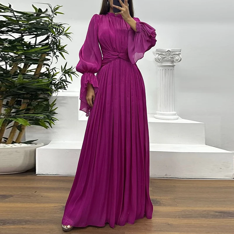 Women’s High Waist Casual Flare Sleeve Dress
