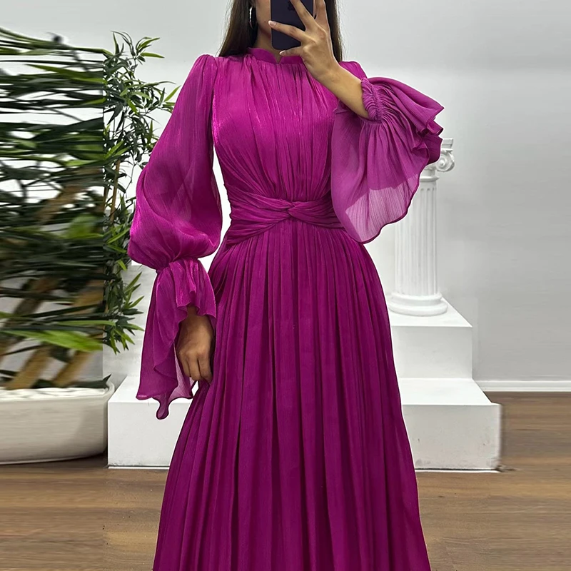 Women’s High Waist Casual Flare Sleeve Dress