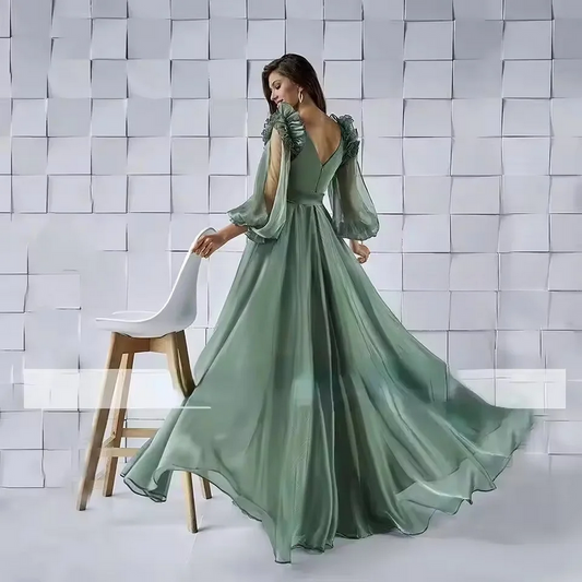 Luxury Bespoke Evening Dress Women’s Chiffon Long Formal Gown