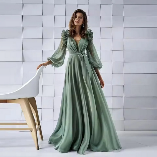 Luxury Bespoke Evening Dress Women’s Chiffon Long Formal Gown