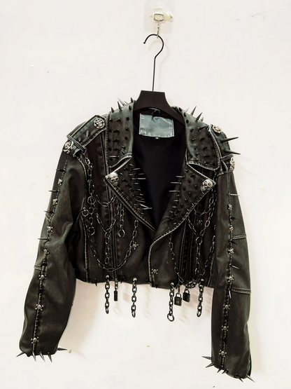 Gothic Leather Vintage Skull Jacket