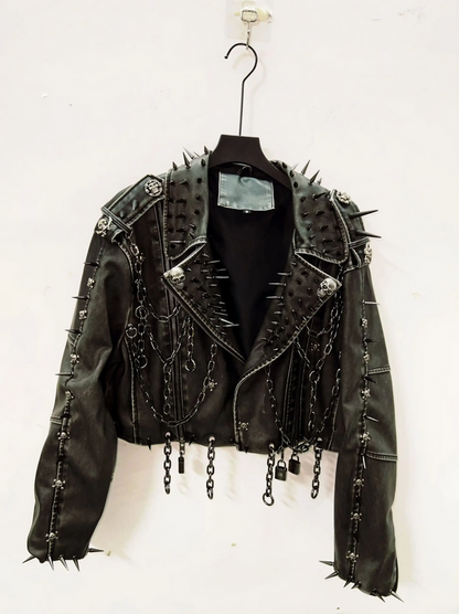 Gothic Leather Vintage Skull Jacket