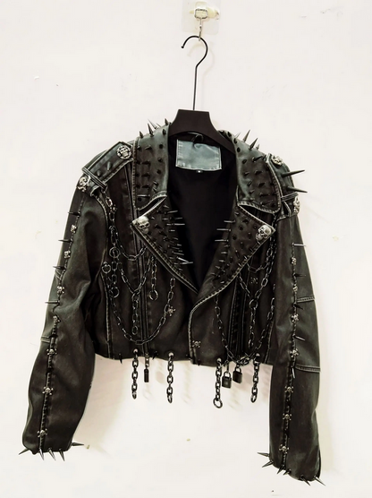 Gothic Leather Vintage Skull Jacket