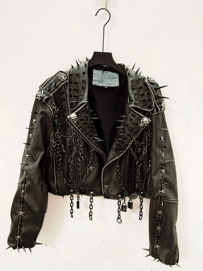 Gothic Leather Vintage Skull Jacket