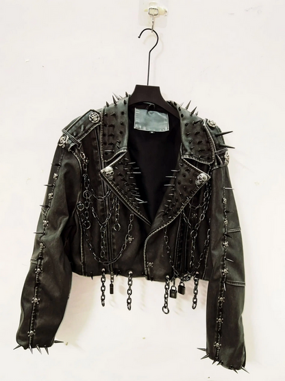 Gothic Leather Vintage Skull Jacket