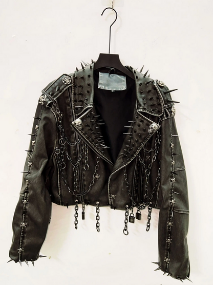Gothic Leather Vintage Skull Jacket