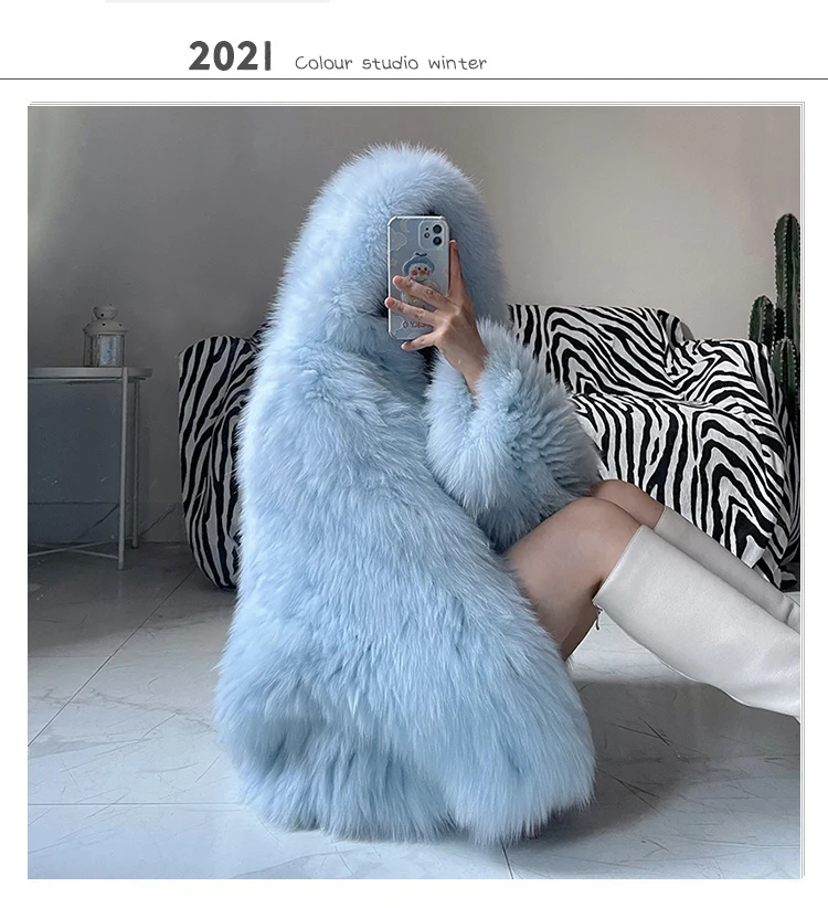 Stylish Women’s Faux Fur Jacket Autumn Winter Hooded Outerwear