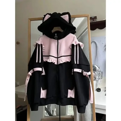 Women’s Japanese Y2K Sweet Hoodie  Cute Casual Oversized Coat