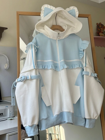 Women’s Japanese Y2K Sweet Hoodie  Cute Casual Oversized Coat