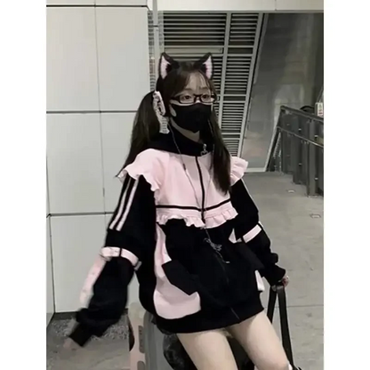Women’s Japanese Y2K Sweet Hoodie  Cute Casual Oversized Coat